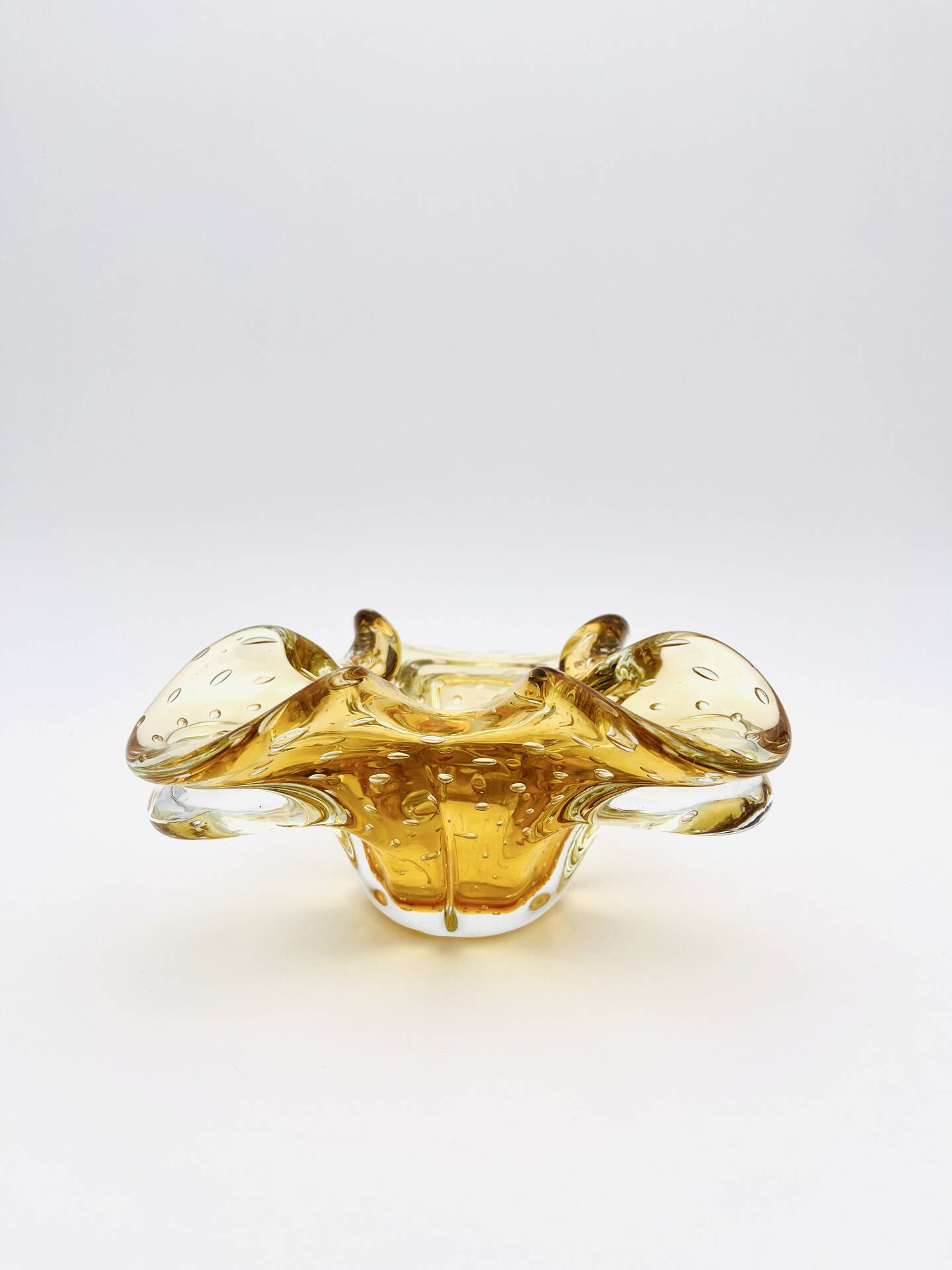 Murano bowl Archimede Seguso Bullicante Sommerso Yellow Gold