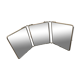 Miroir barbier triptyque vintage 24x60cm