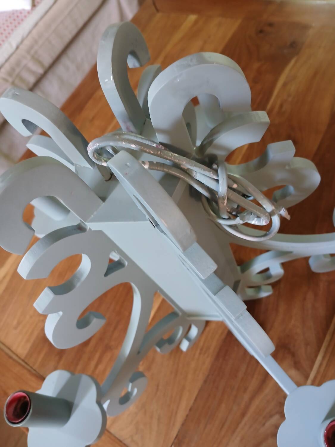 Gustavian style wooden chandelier