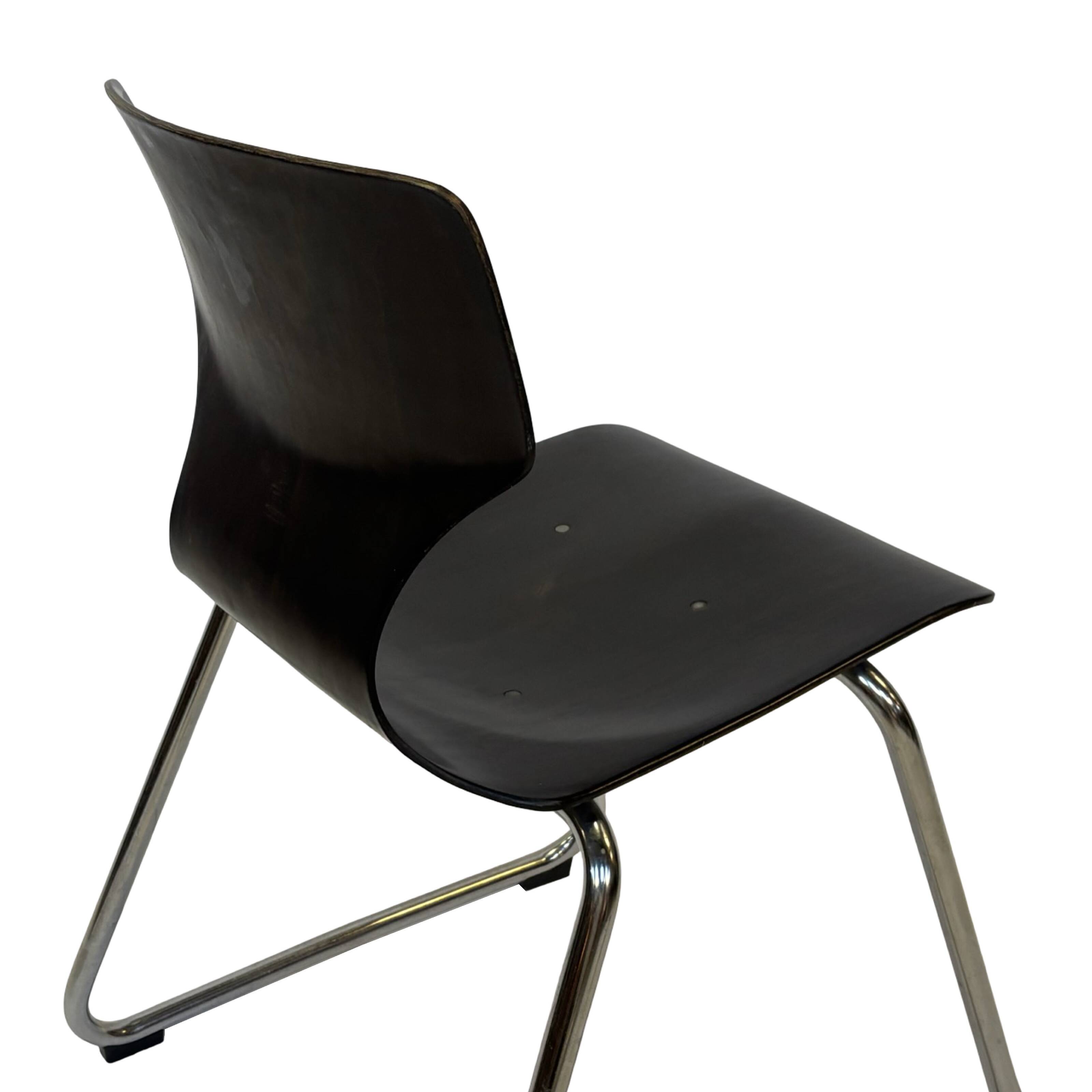 Lot de 4 chaises Elmar Flötotto design années 70