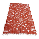 Handmade wool Berber rug – Bohemian orange Moroccan kilim