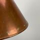 Conical suspended copper pendant by E.S Horn Aalestrup, Denmark 1950