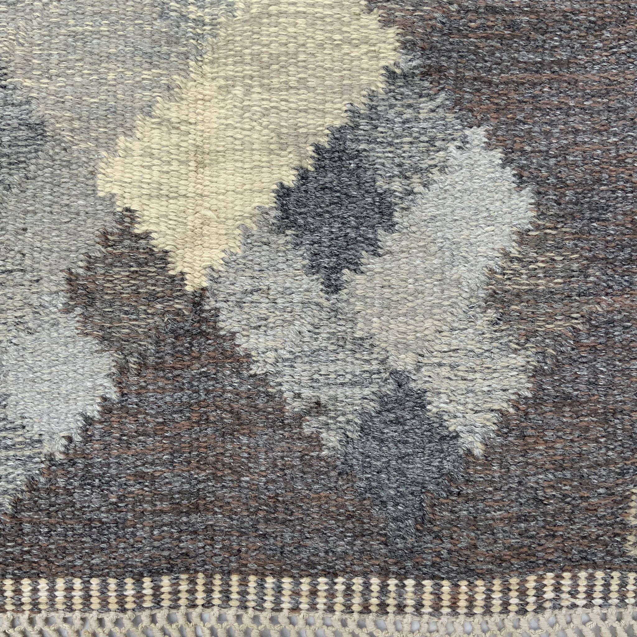 Mid-century swedish kilim röllakan rug by brita svefors for axeco 1960