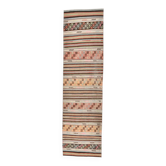 2x9 Pale Red & Green Kilim Runner Rug, 74x276Cm