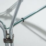 Post-Modern round glass and steel coffeetable attributed to Niels Bendtsen