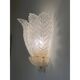 Ensemble de deux appliques murales transparentes en verre de Murano Graniglia « Feuille »
