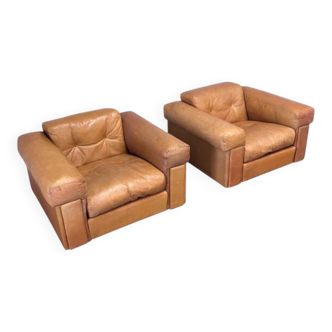 Set Robert Haussmann lounge chairs, De Sede 1970s