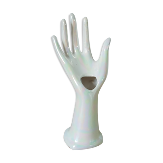 Hand baguier and porcelain soliflore