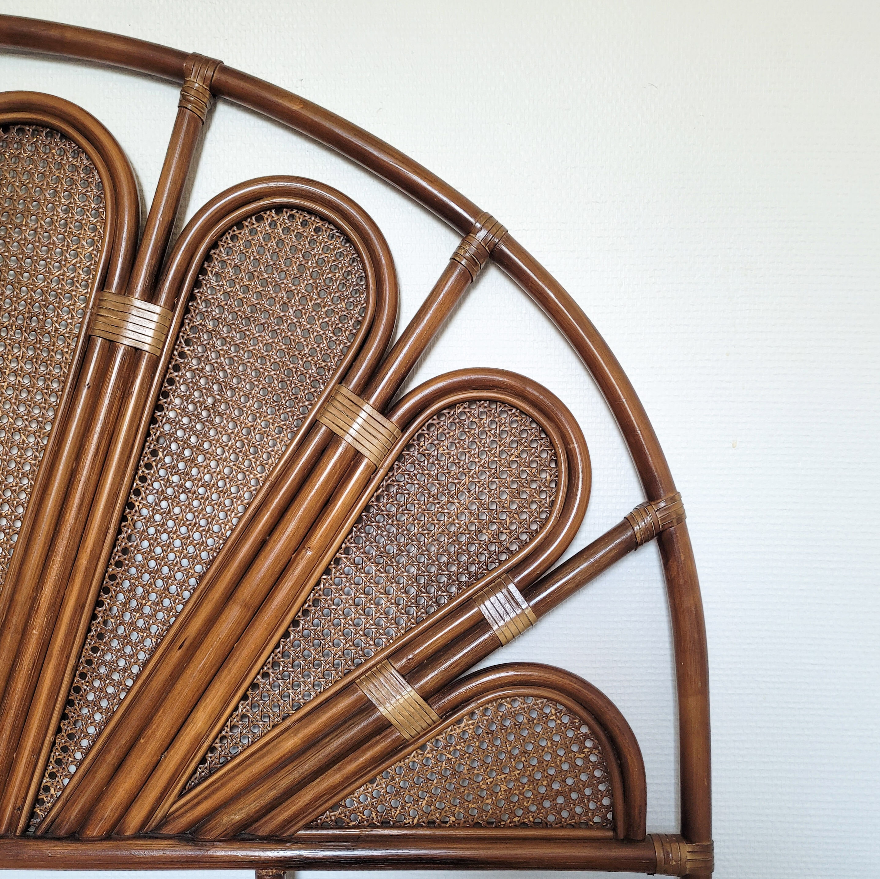 Rattan flower headboard and vintage canning