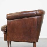 English style sheep leather club chair finished with decorative nails