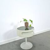 Space age design tafel Opal Möbel met rookglazen blad