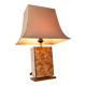 Vintage burl wood table lamp, 1970