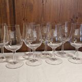 8 Rare Crystal Wine Glasses from the 2020s/30s - Vins Camp Romain Logo