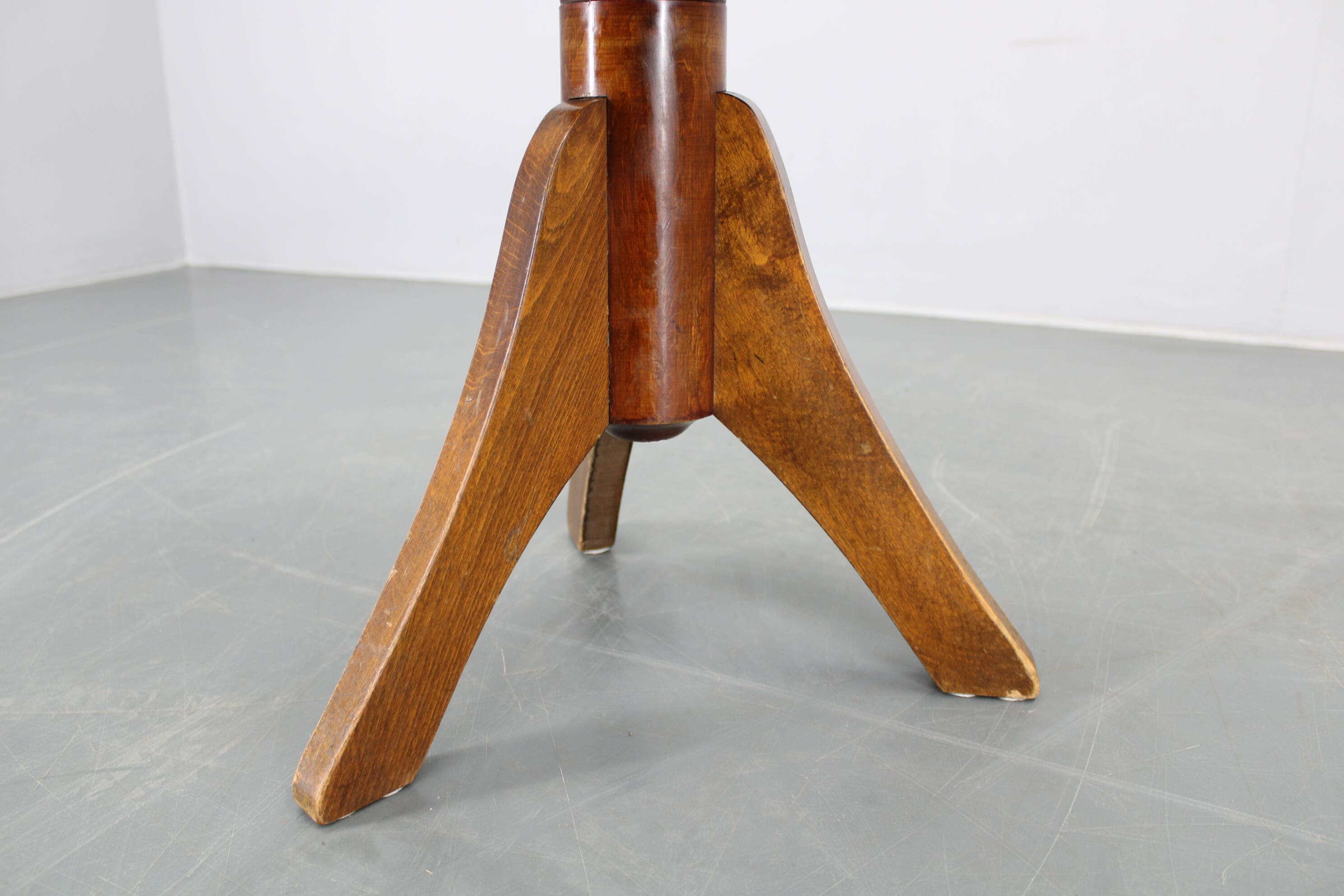 1950s Piano Bentwood Beech Stool, Czechoslovakia
