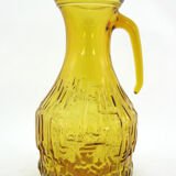Amber Yellow Molded Glass Pitcher - Bormioli Fidenza Vitraria Italy - Vintage 60s