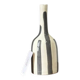 Vase bouteille gris rayé