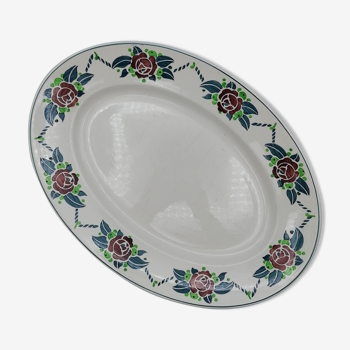 Oval dish Digoin Sarreguemines, "Bagatelle"