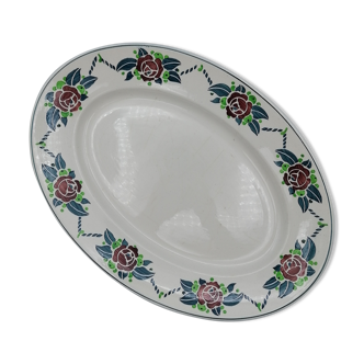 Oval dish Digoin Sarreguemines, "Bagatelle"