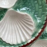 Round oyster or shell dish, vintage earthenware slip