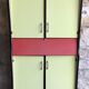 Vintage kitchen buffet in yellow and red formica - 1950