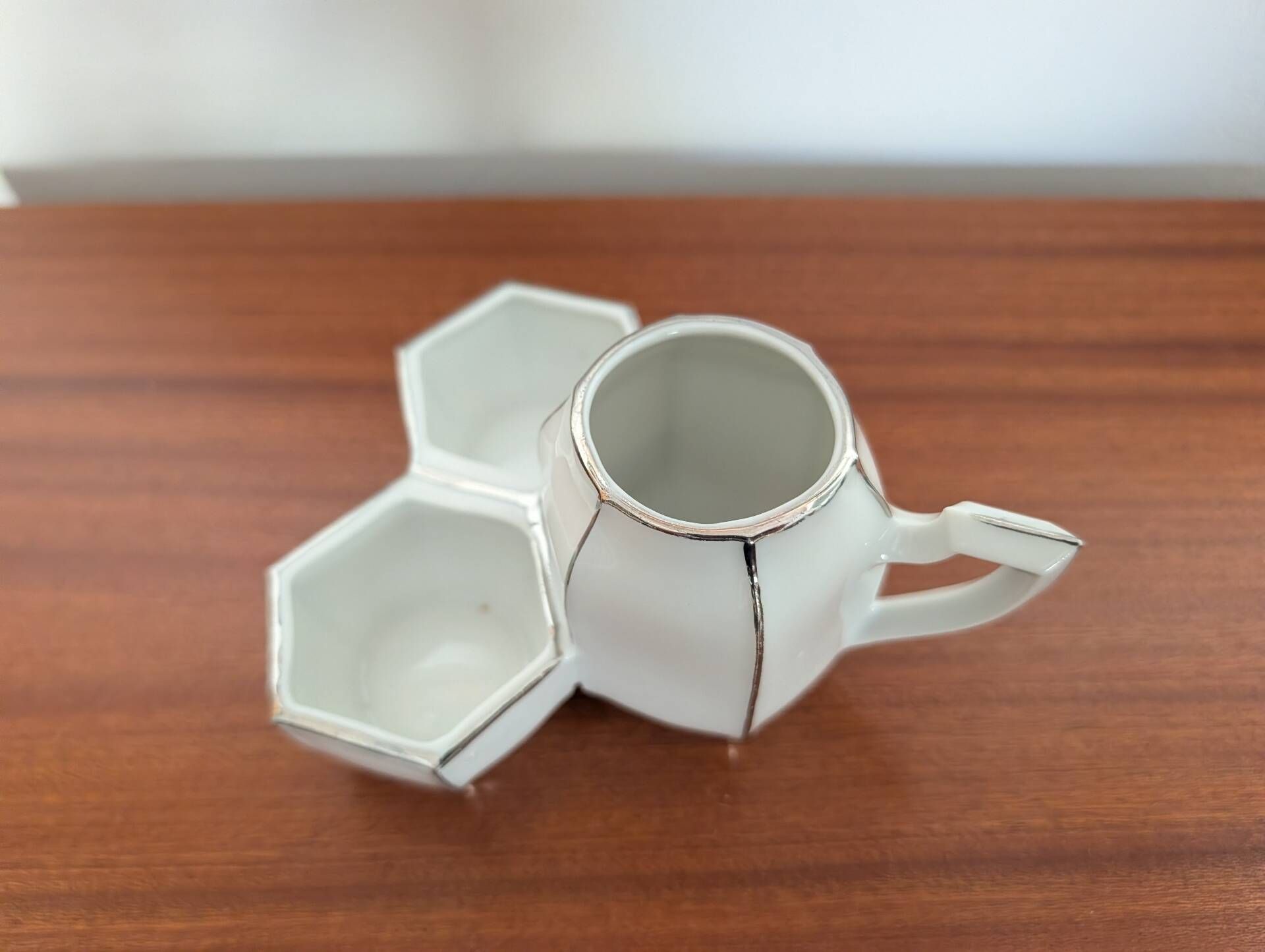 Art Deco condiment holder MS France in porcelain – 1930s
