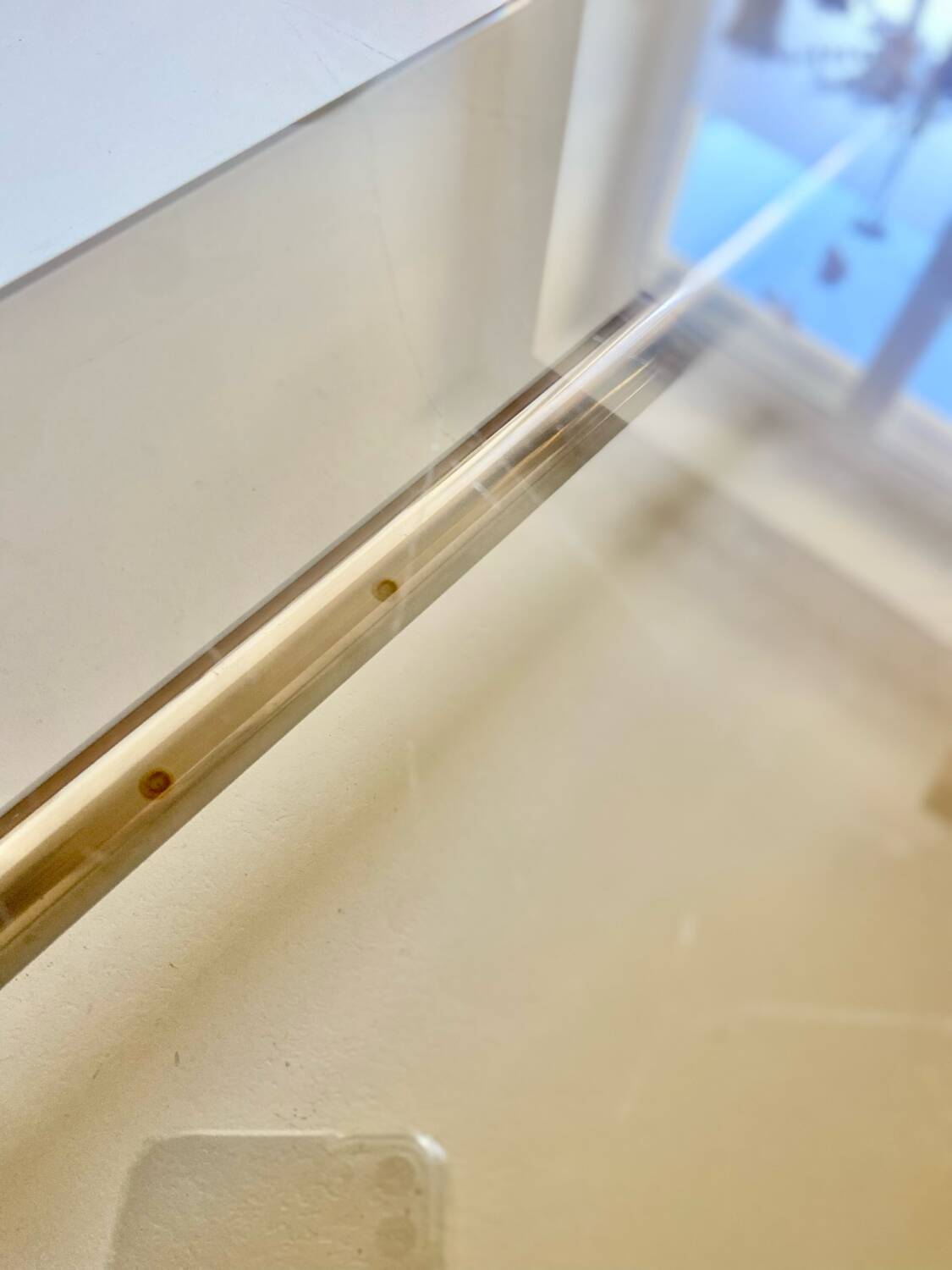 Vintage chrome metal table / smoked glass 1970