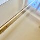 Vintage chrome metal table / smoked glass 1970