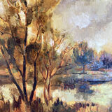 Landscape of Sologne signed Jean Navarre