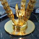 Exquisite Italian Golden Palm Tree Floor Lamp with 3 Sparkling Branches 70s