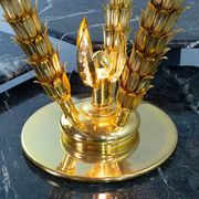 Exquisite Italian Golden Palm Tree Floor Lamp with 3 Sparkling Branches 70s