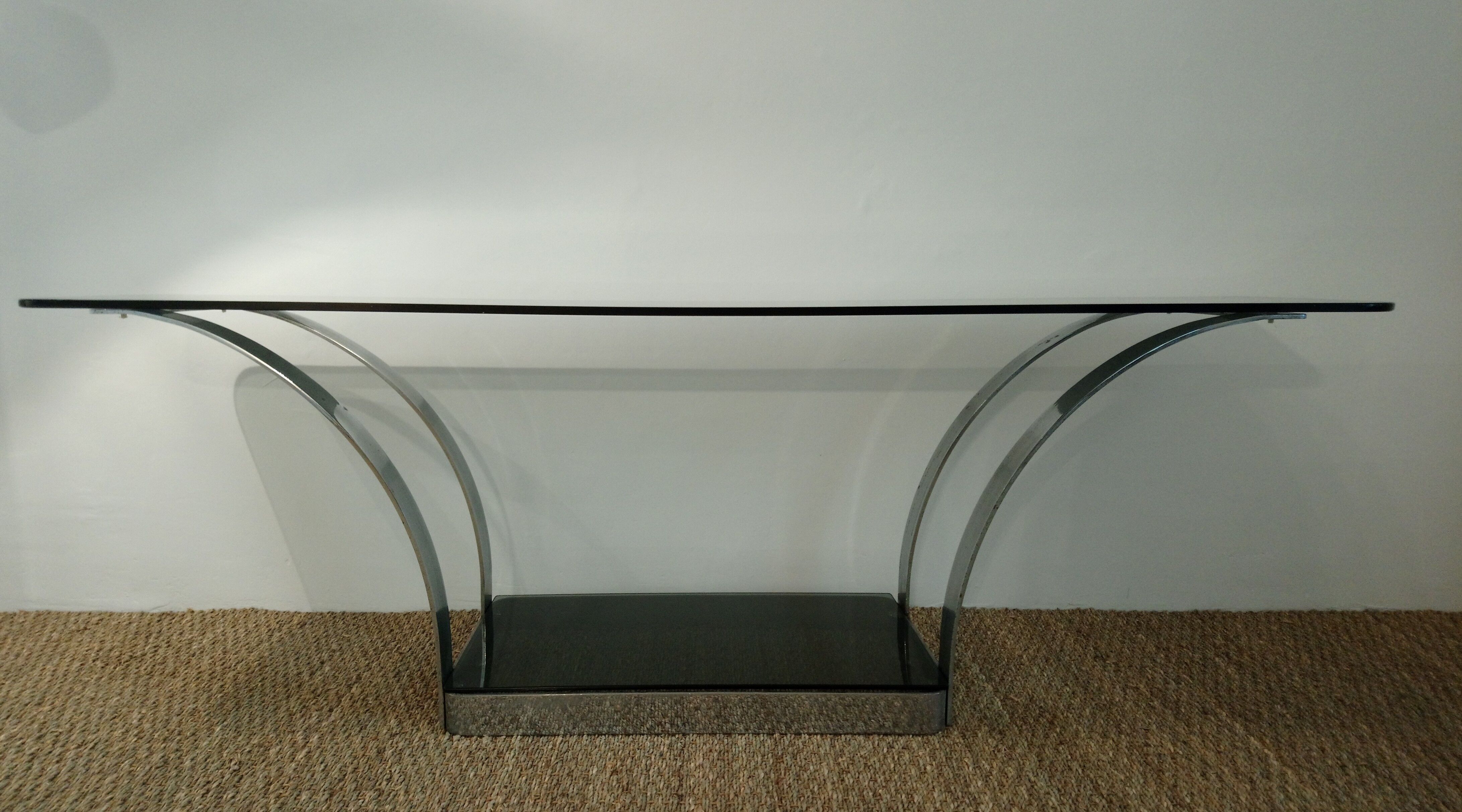 Console glass and chrome 70 years