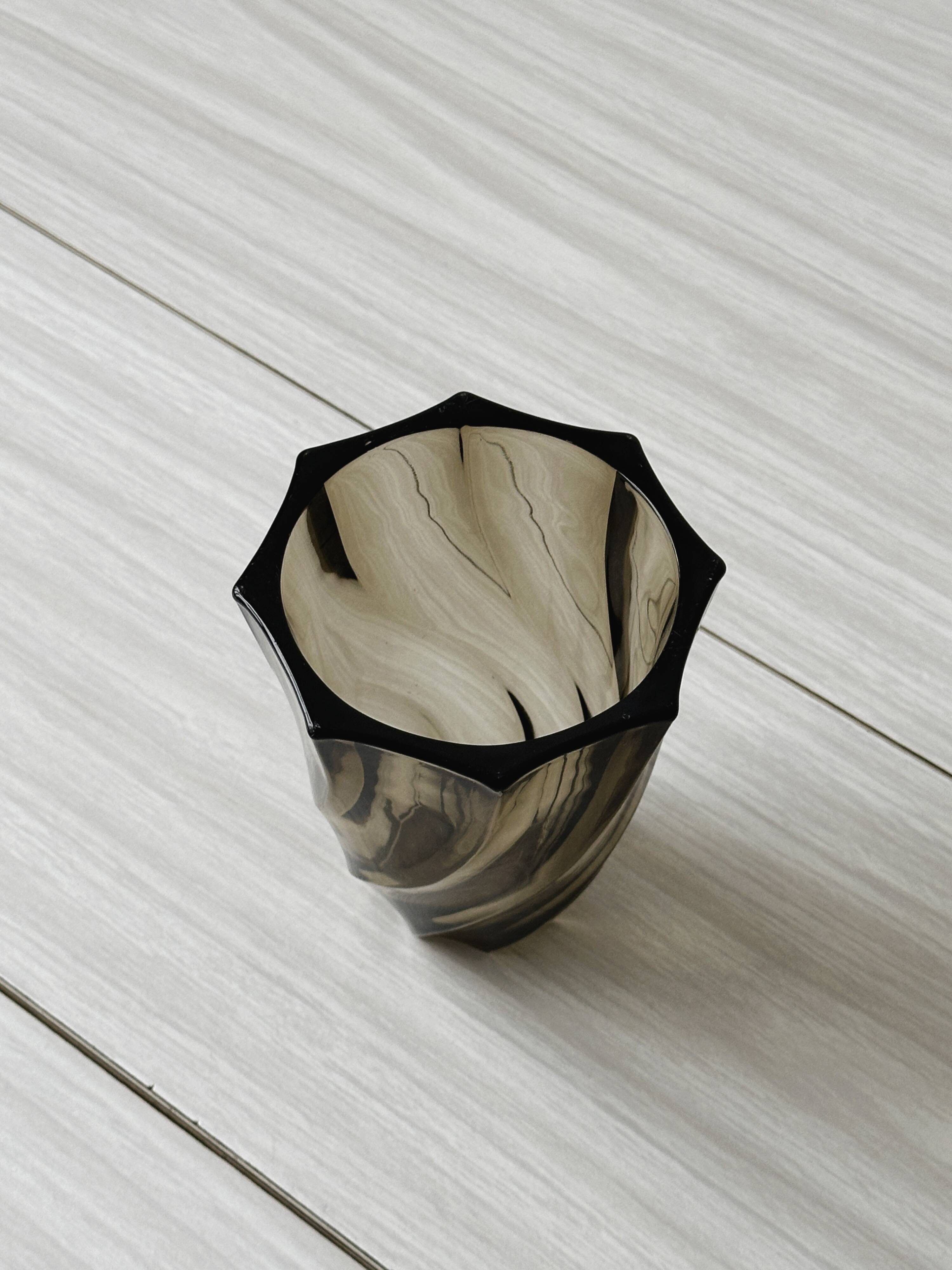 Smoked swirl vase.