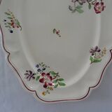 Plat ovale Sarreguemines faience ancienne décor fleurs, Strasbourg