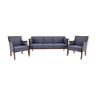 1940s Frits Henningsen Pair of Armchairs and Sofa, Denmark