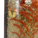 Corner wall light from the potters of Accolay in patinated copper and fractal resin,