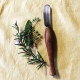Set of two Digoin cups with small butter knife