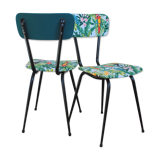 Pair of chairs upholstered vintage jungle