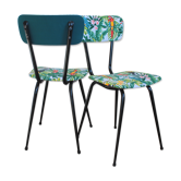 Pair of chairs upholstered vintage jungle