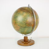 Mid-Century Light Glass Globe With Wooden Base by Paul Rath, 1950s