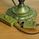French empire style brass bouillotte table lamp green crackle effect shade