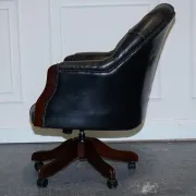 Vintage Chesterfield Chair in Dark Grey Leather
