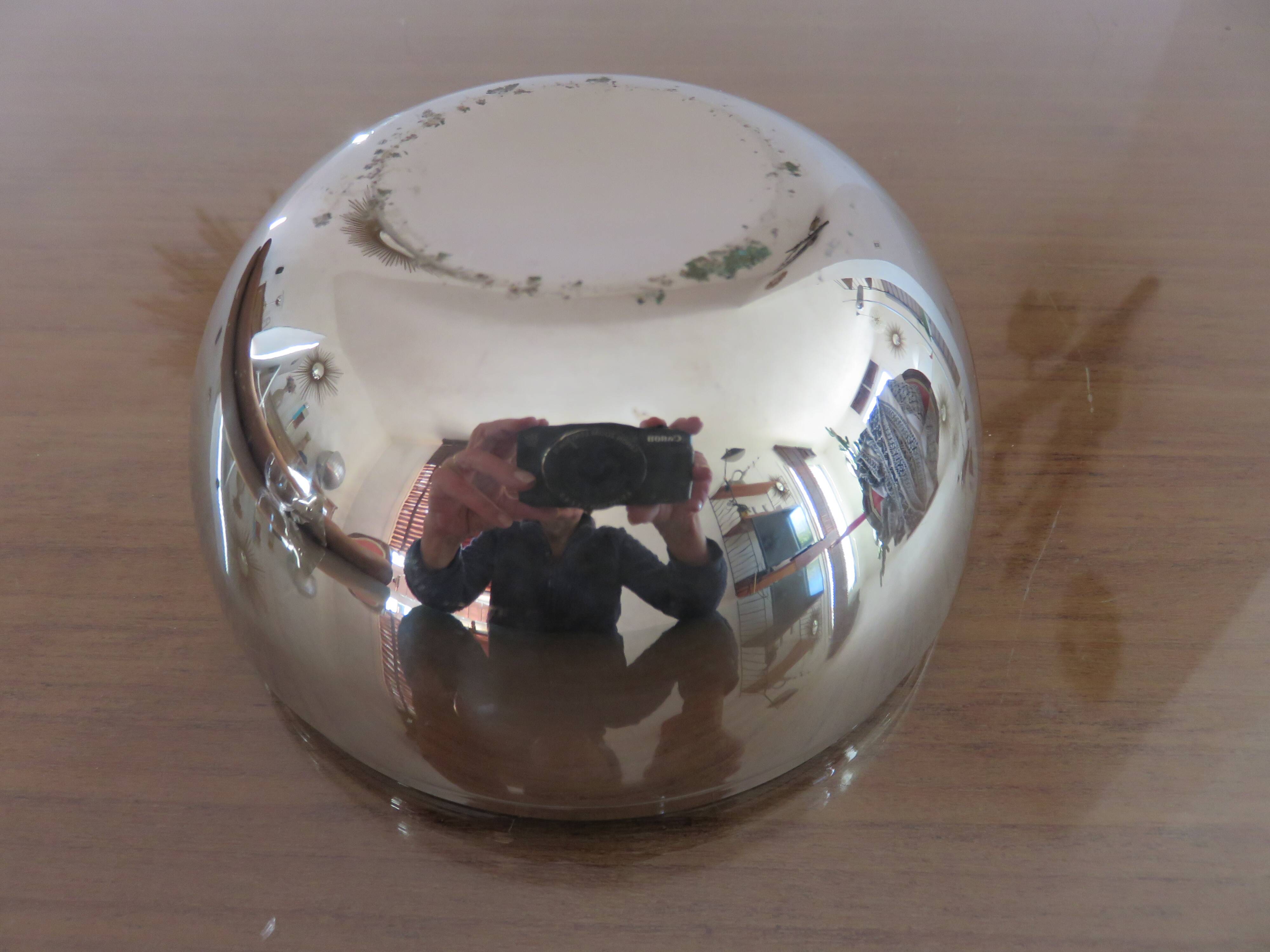 “Pear” sugar bowl in silver metal from the 70s