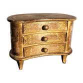 Jewelry box with gilded wooden drawers