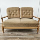 70s two seater sofa in beech