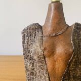Sandstone lamp in the shape of a woman's bust