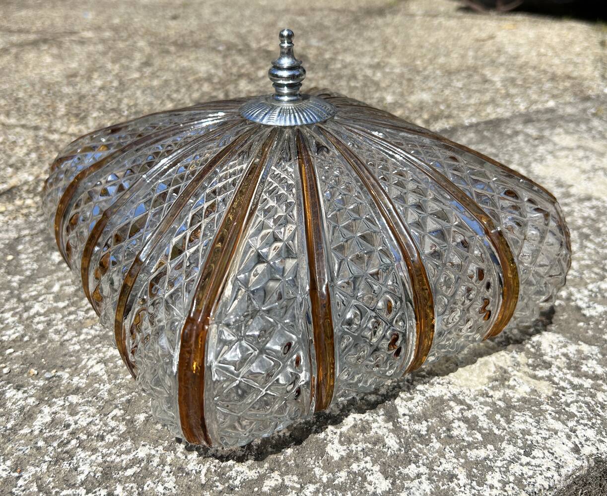 DKN Leuchte "sunburst" ceiling / wall light, RZB, two-tone, vintage, 1950s