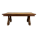 Renaissance-style oak dining table with lyre legs.