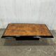 Table basse laqué noir et loupe d’orme dans le style Willy Rizzo