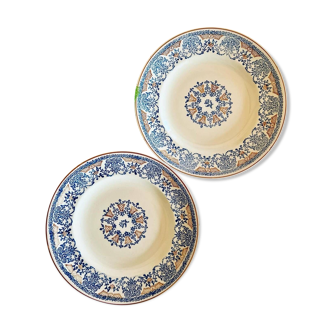 Adorable duo assiettes plates vintage  - Rouennais Longwy