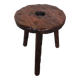 Tabouret de traite tripode bois vintage #a227